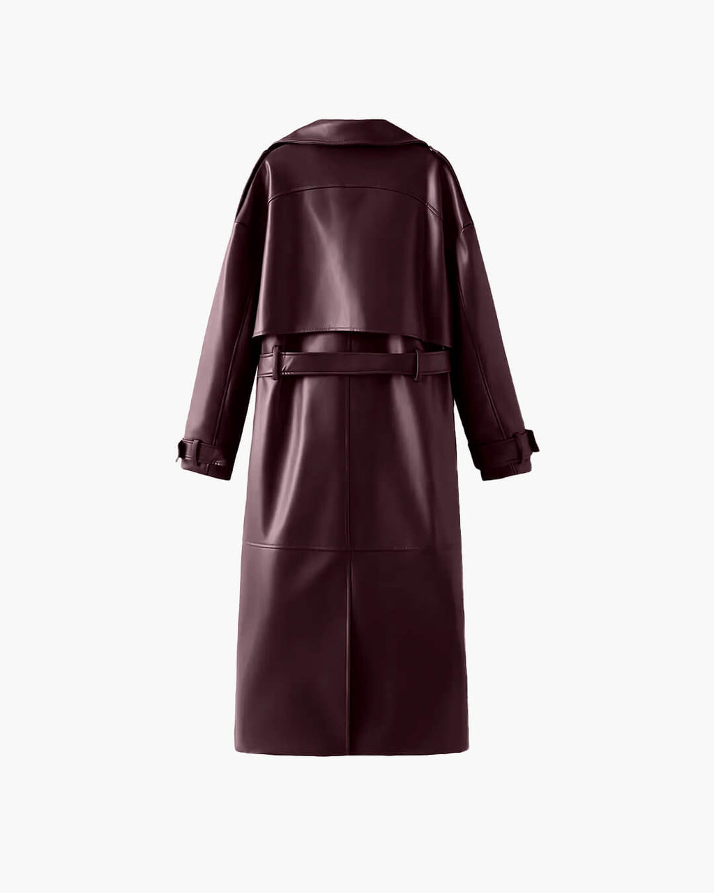 Davellia | Women’s Spring Leather Maxi Trench Coat